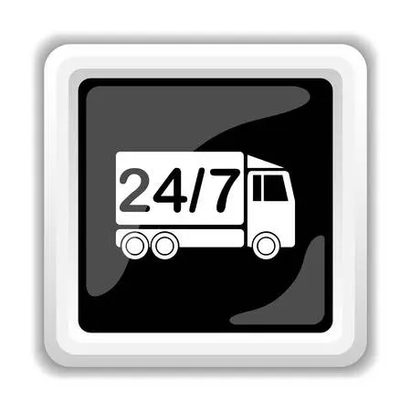 24/7 instant delivery truck icon