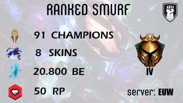 Ranked Smurf Account Gold 4 EUW