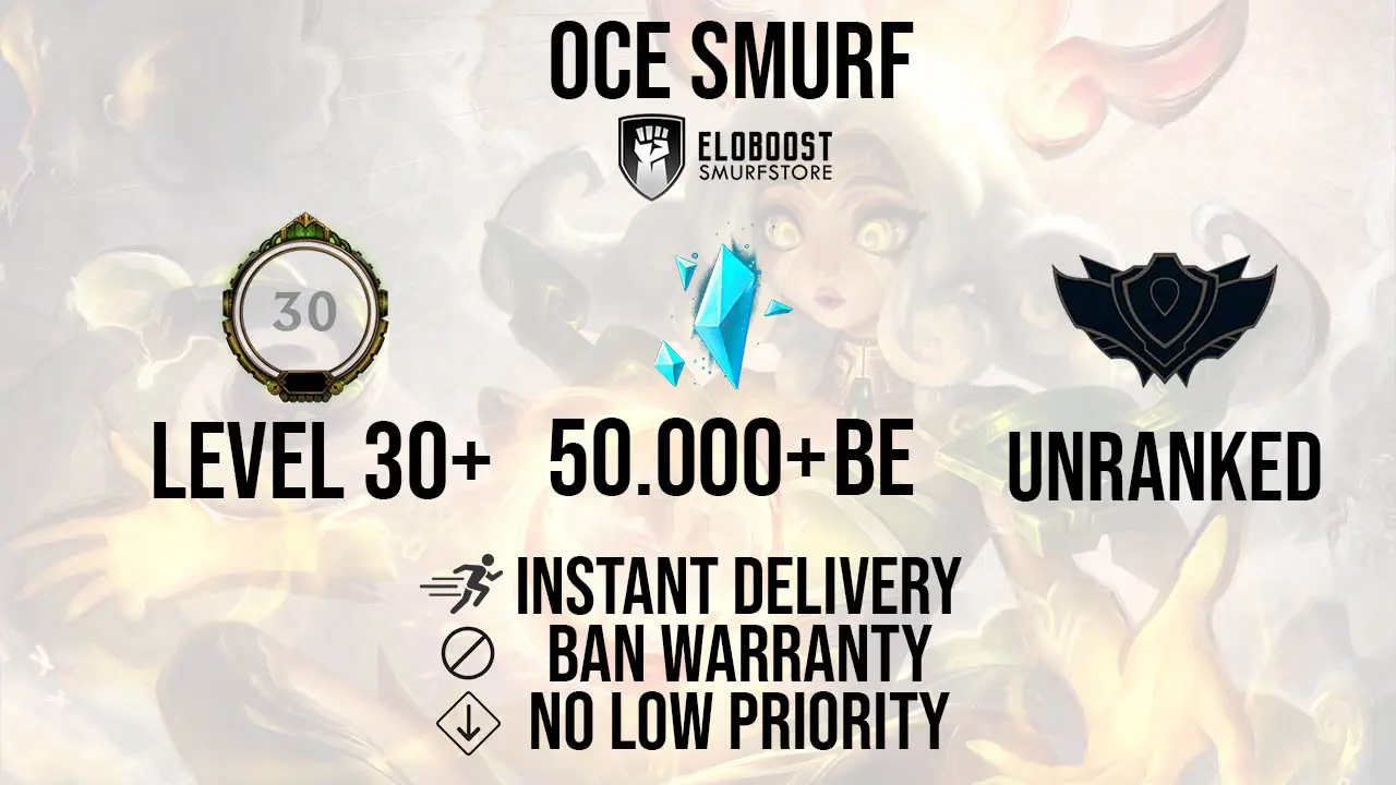League of Legends ACCOUNT Smurf acc Level 30+ Unranked Unverified Fresh  Instant