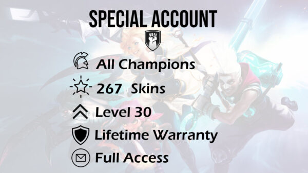 league of legends account all champions 267 skins