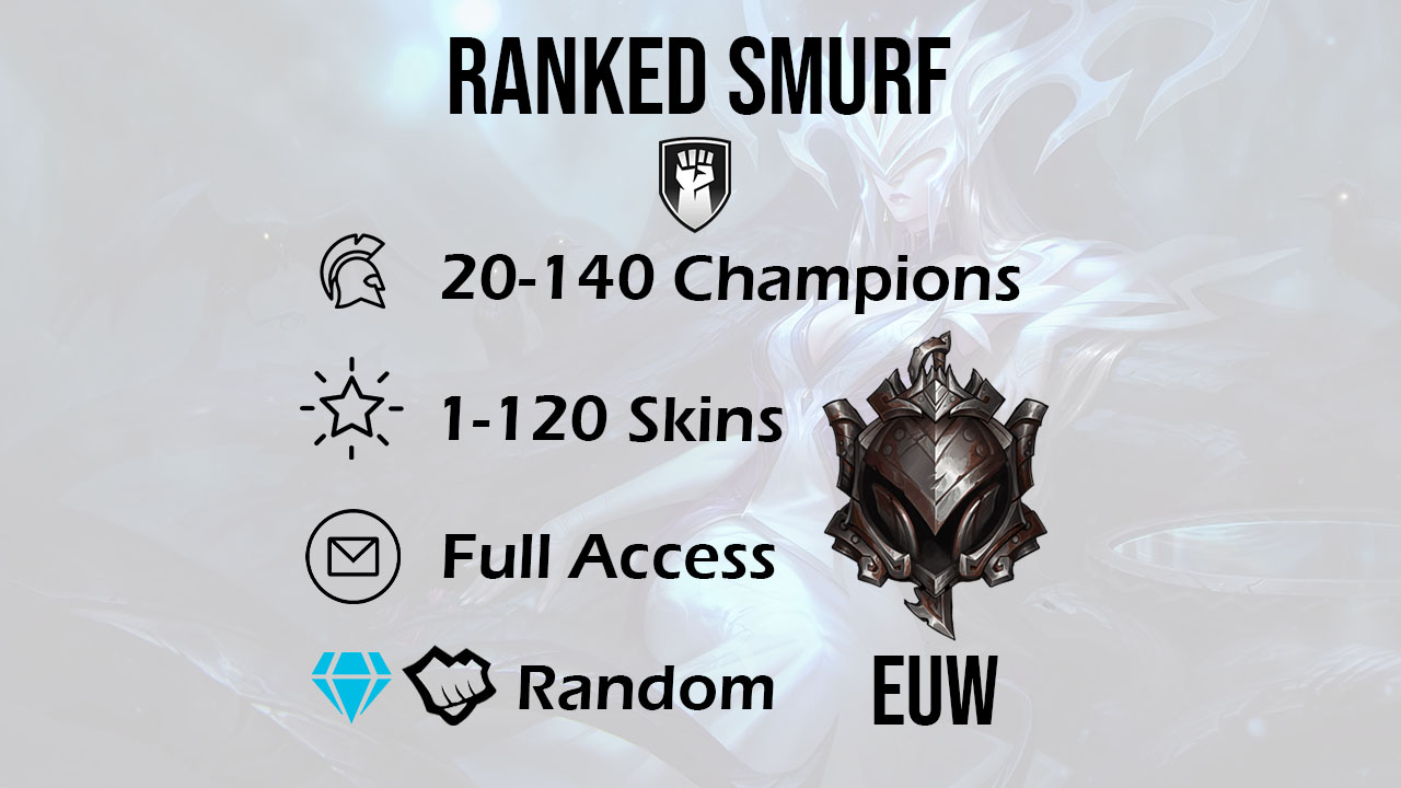 barbering sponsoreret Scrupulous EUW Ranked Iron LoL Smurf Accounts 20+ Champions